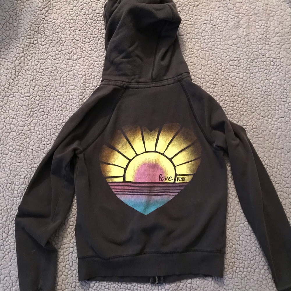PINK Victoria’s Secret black zip up hoodie